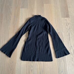Meshki black knit flowy top